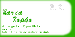 maria kopko business card