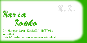 maria kopko business card